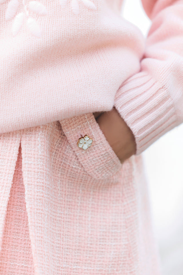 Skirt - Pink powder tweed - Image principale