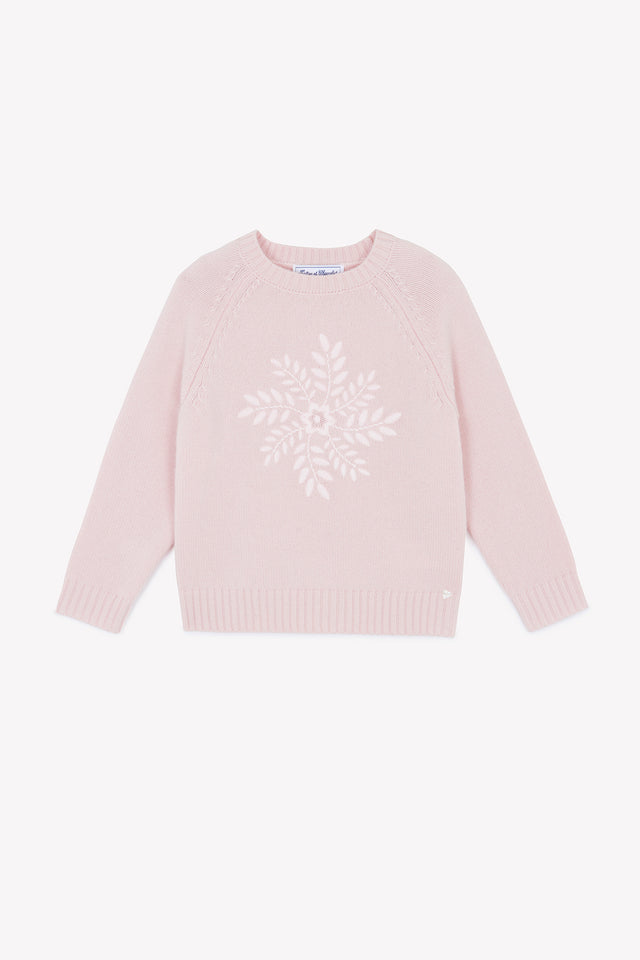 Pull - Rose poudré illustration flocon - Image principale