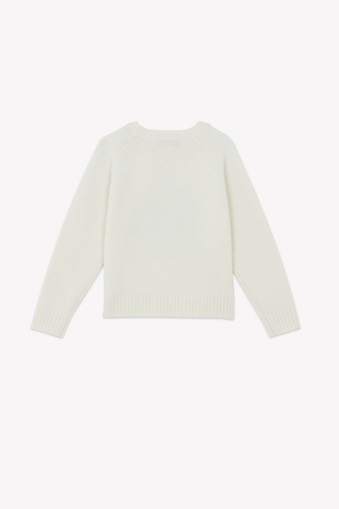 Pull - Ecru broderie casse noisette - Image principale