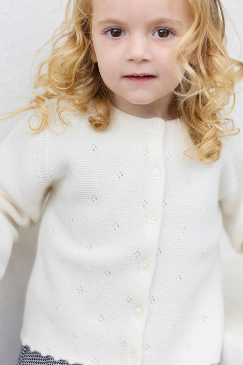 Cardigan - Ecru 100% cachemire - Image principale