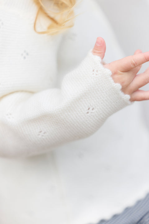 Cardigan - Ecru 100% cachemire - Image principale