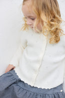 Cardigan - Ecru 100% cachemire