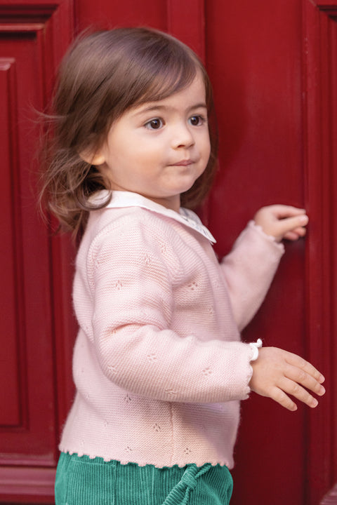 Cardigan - Rose pâle 100% cachemire - Image principale