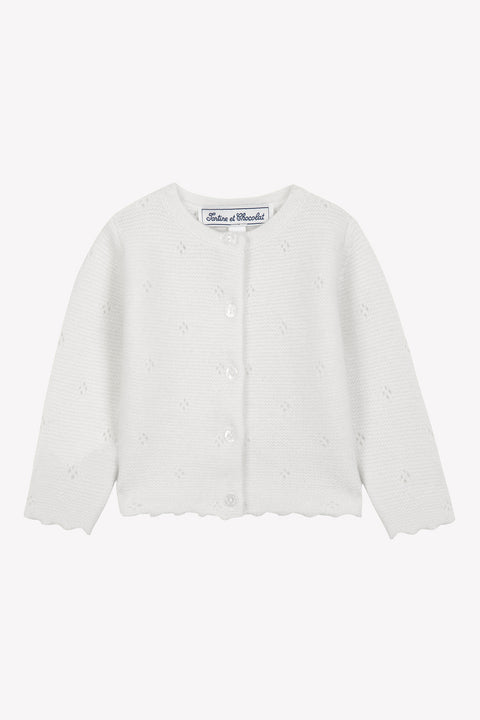 Cardigan - Ecru 100% cachemire - Image principale