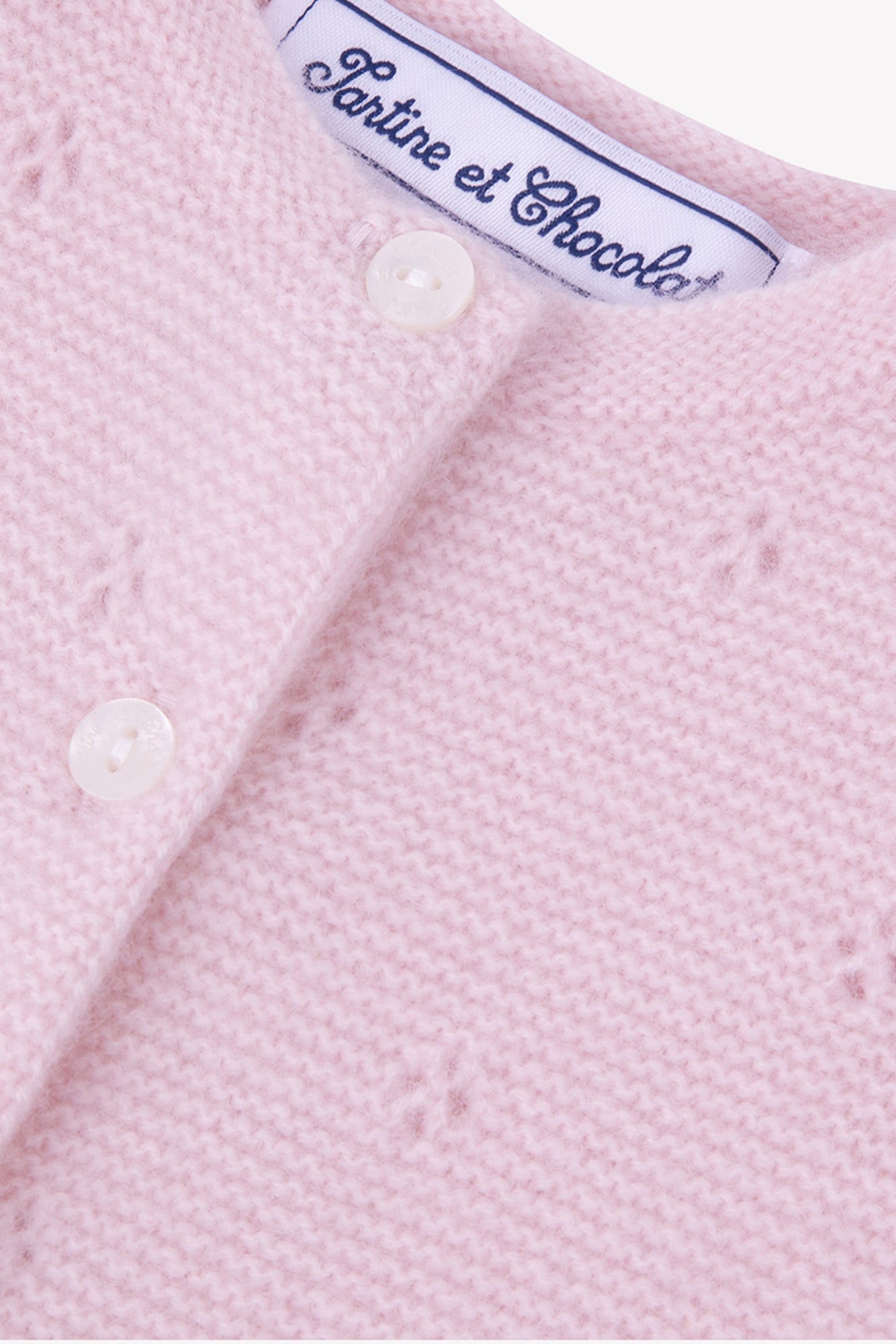 Cardigan - Rose pâle 100% cachemire