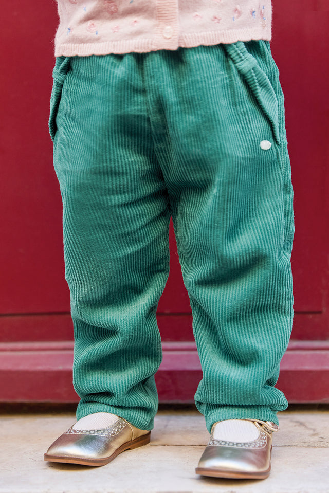 Pantalon - Emeraude velours nœud - Image principale