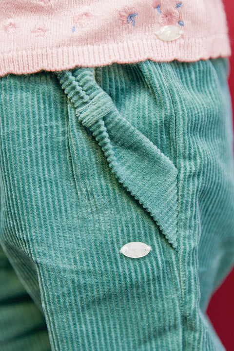 Pantalon - Emeraude velours nœud - Image principale