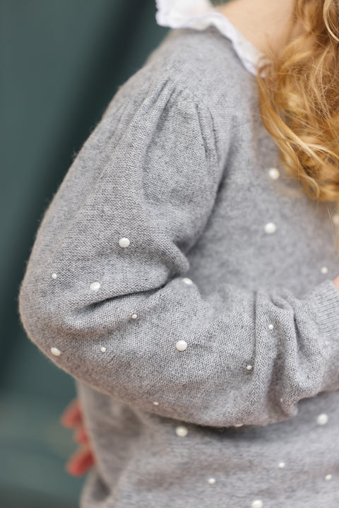 Cardigan - Gris chiné perles - Image principale