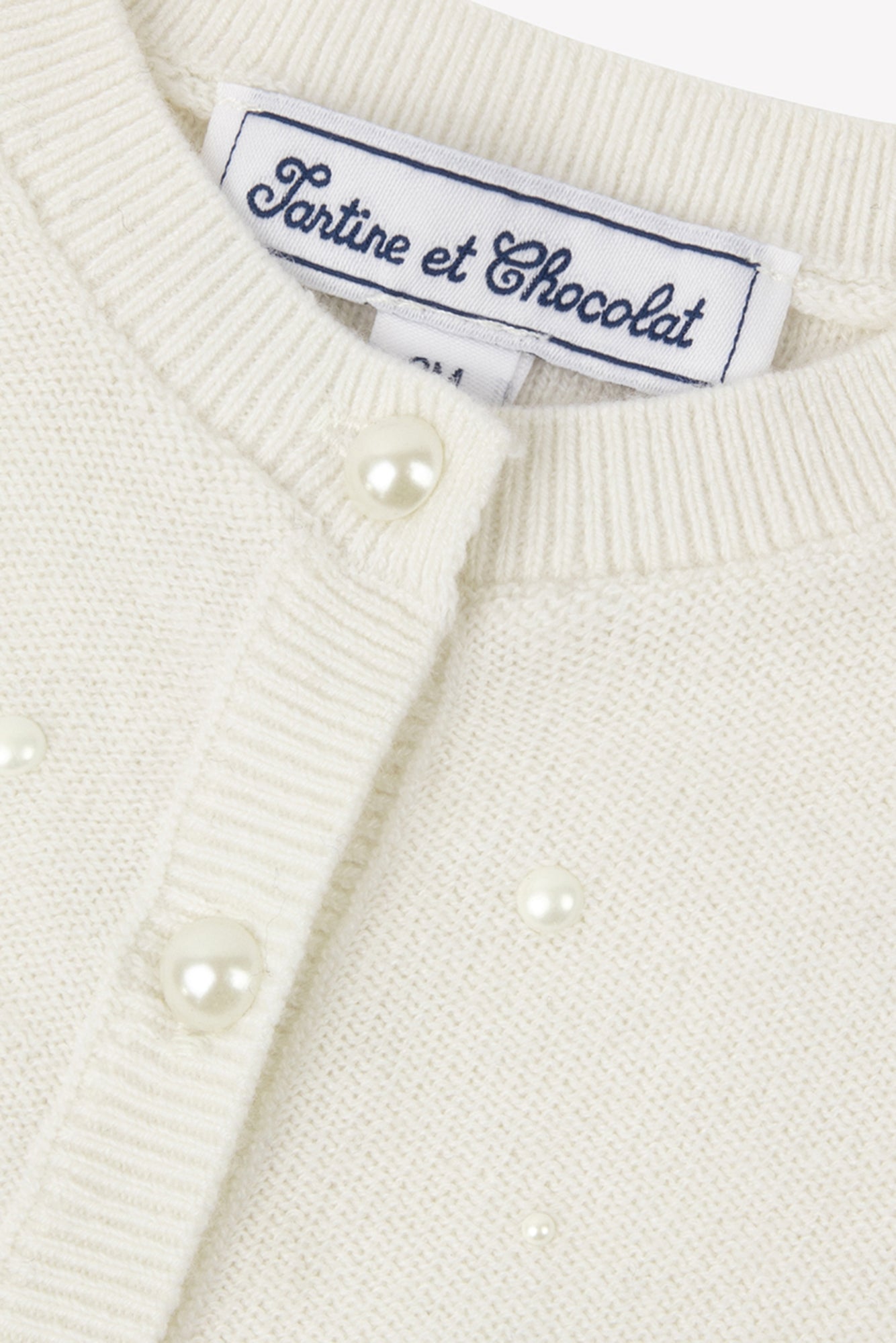 Cardigan - Ecru perles