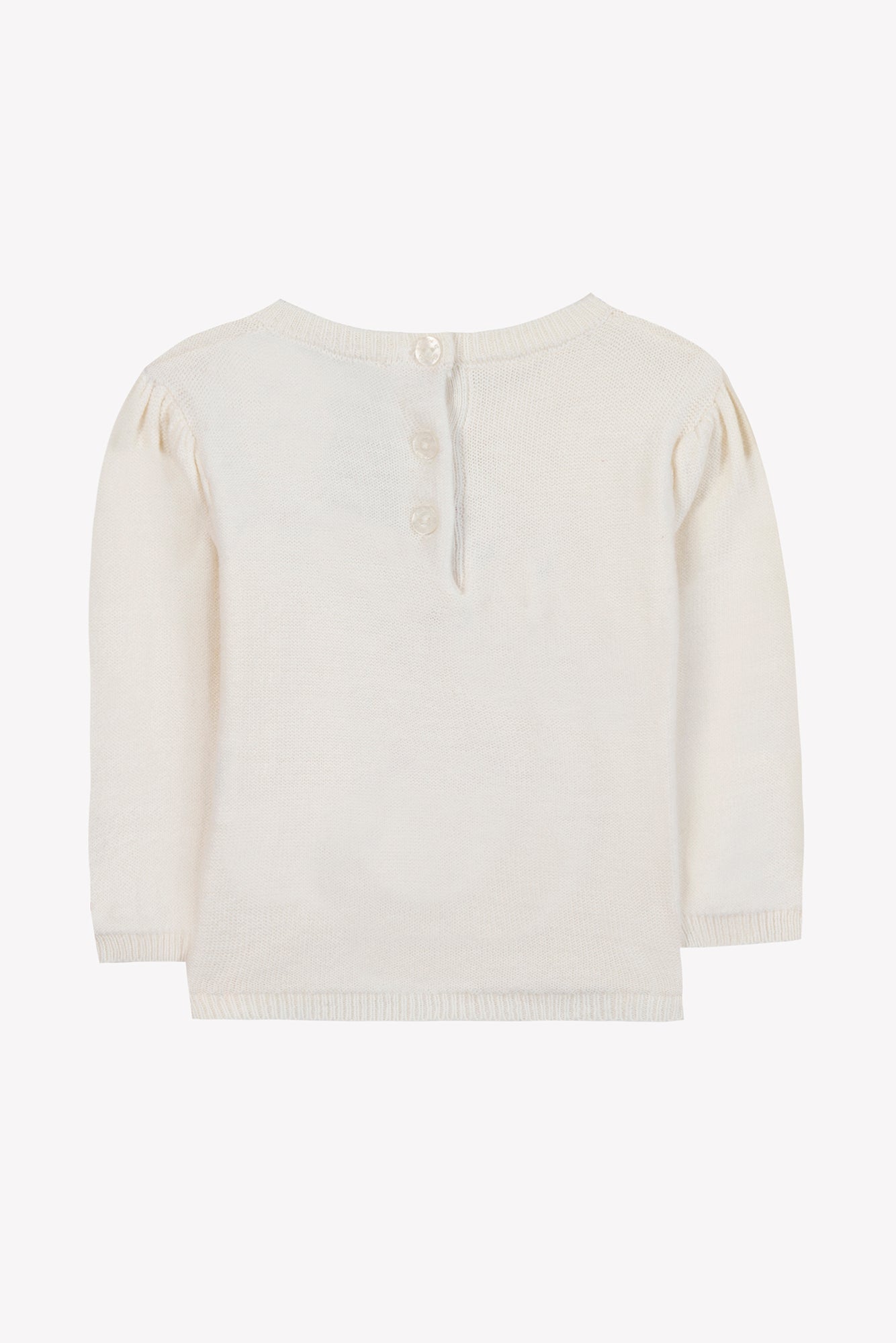 Pull - Ecru broderie fleurs