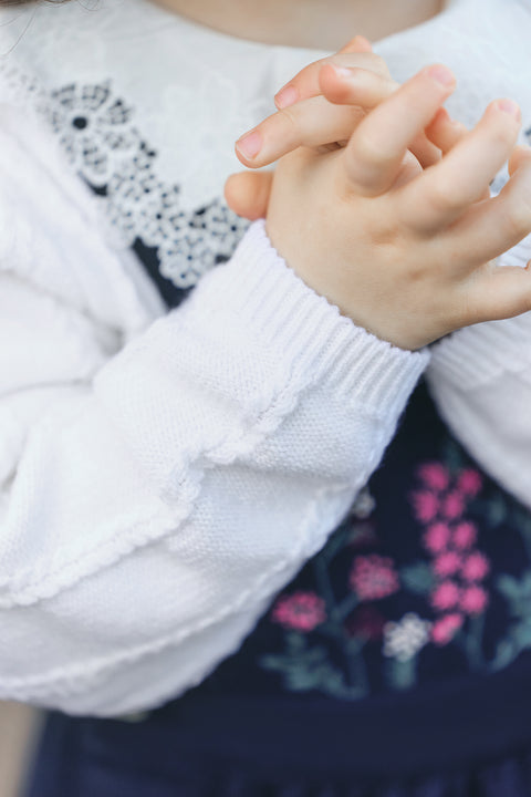 Pull - Ecru col broderie anglaise - Image principale