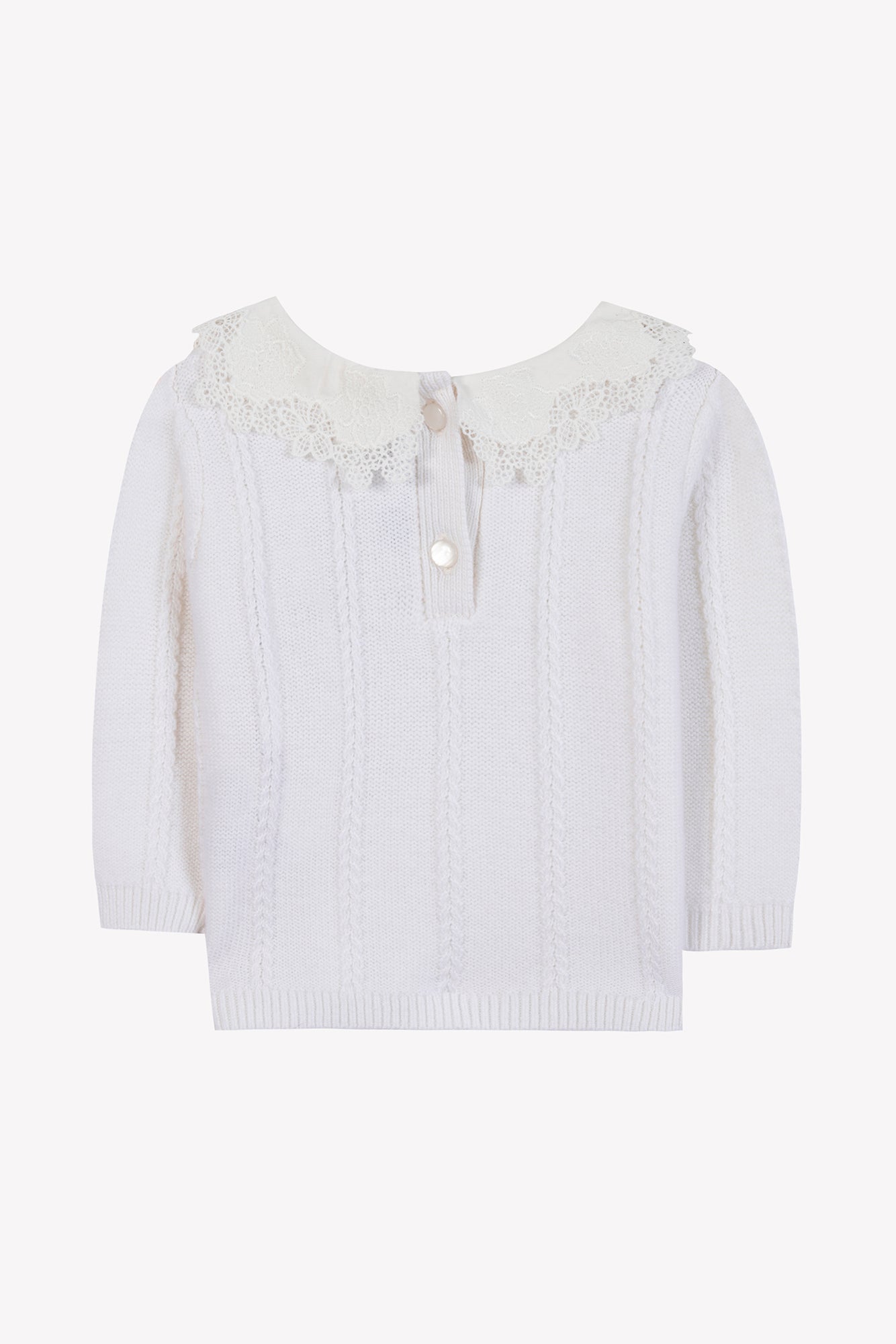 Pull - Ecru col broderie anglaise