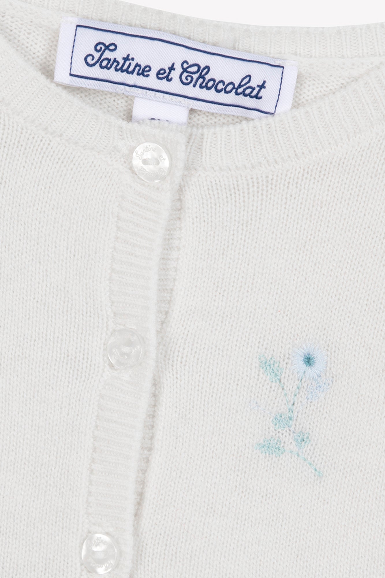 Cardigan - Emeraude broderie florale