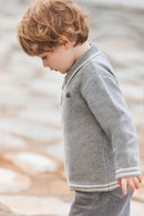 Pull - Gris chiné col pointu