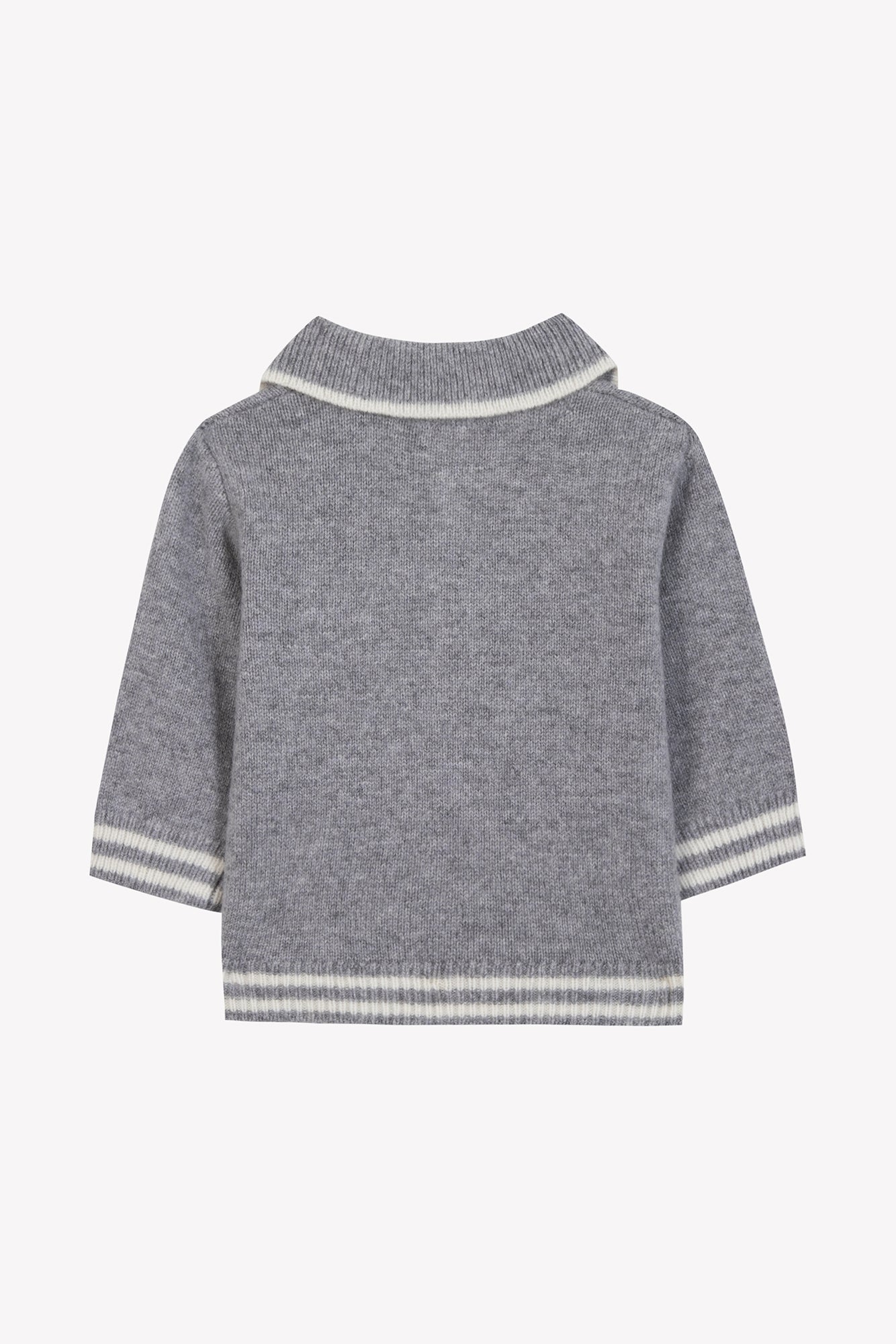 Pull - Gris chiné col pointu
