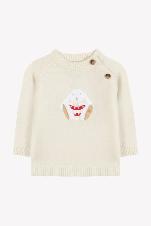 Pull - Ecru illustration lapin - Image principale