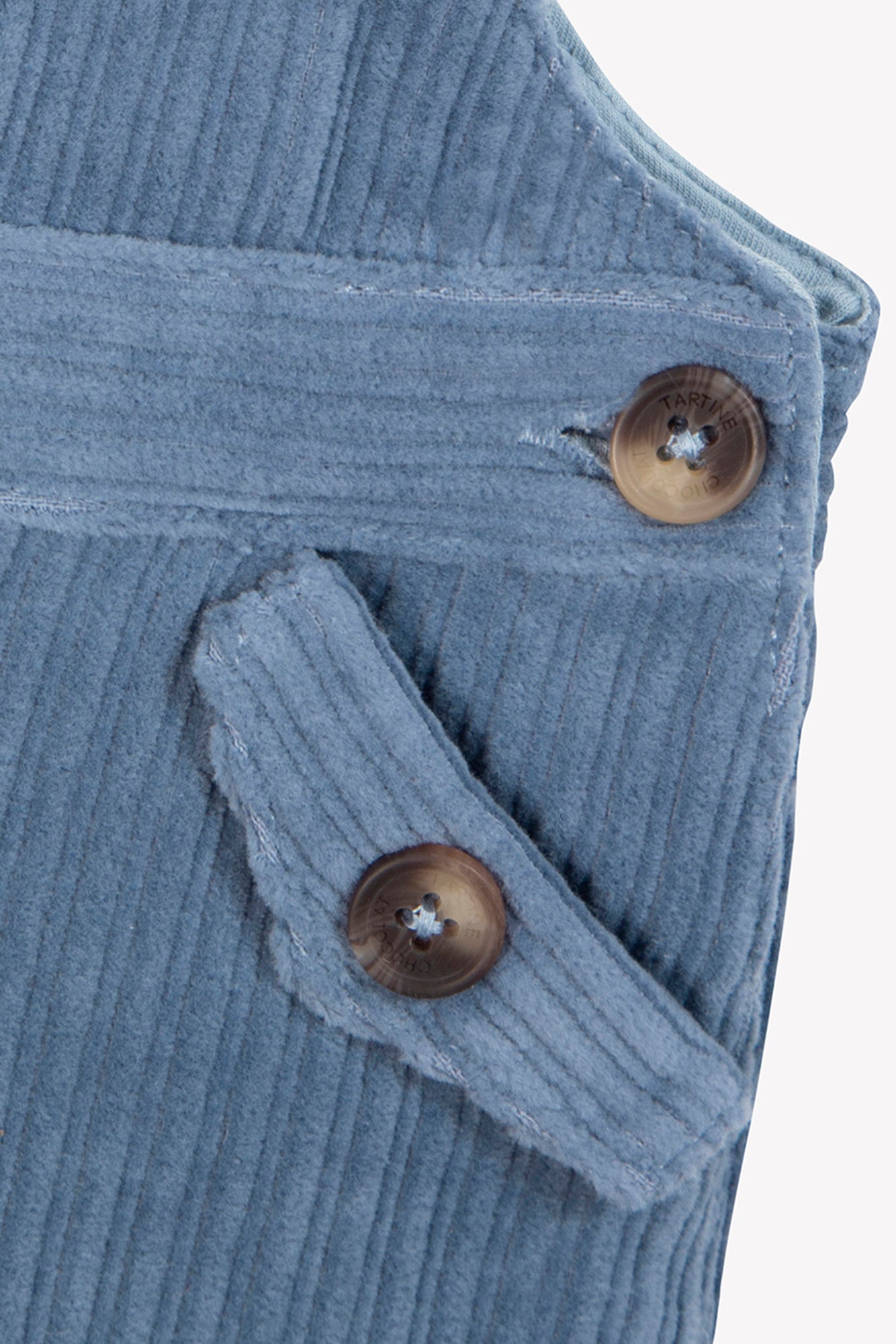 Salopette longue - Bleu grisé en velours