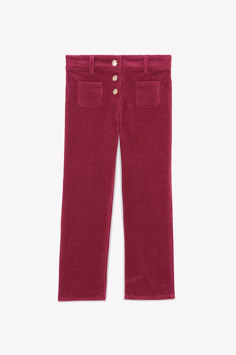 Pantalon - Magenta en velours - Image principale