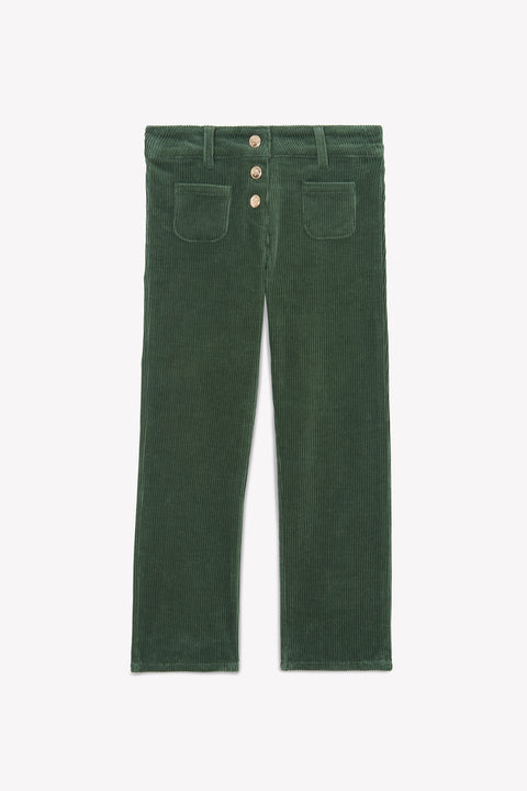 Pantalon - Vert de gris en velours - Image principale
