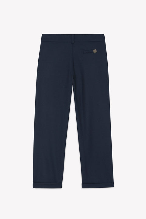 Pantalon - Marine en flanelle - Image principale
