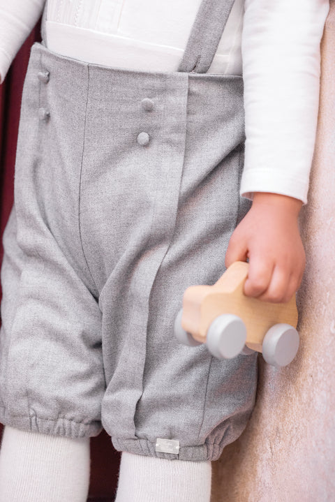 Salopette - Gris chiné à boutons - Image principale