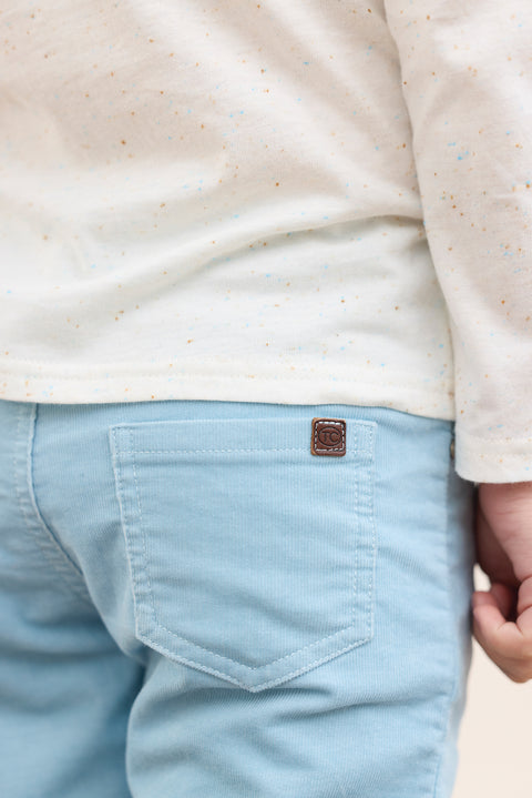 Pantalon - Bleu glacier en velours - Image principale