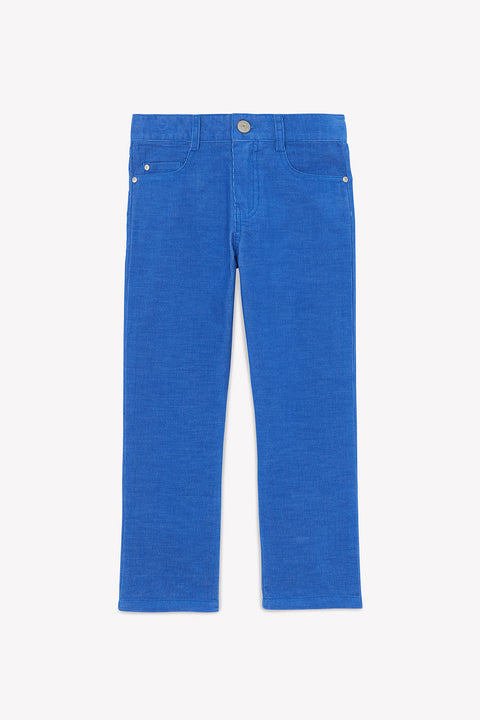 Pantalon - Bleu électrique en velours - Image principale
