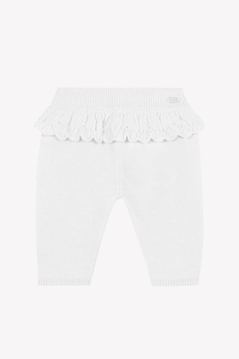 Pantalon - Marfil con juego de volantes - Image principale