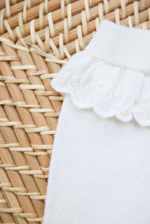 Pantalon - Ecru avec jeux de volants - Image principale