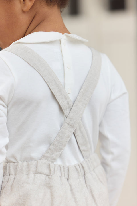 Salopette - Beige chiné à boutons - Image principale