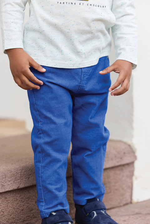 Pantalon - Bleu électrique en velours - Image principale