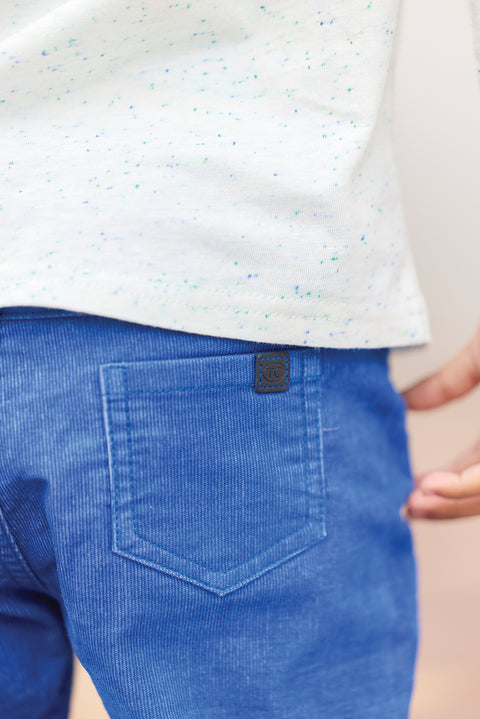 Pantalon - Bleu électrique en velours - Image principale