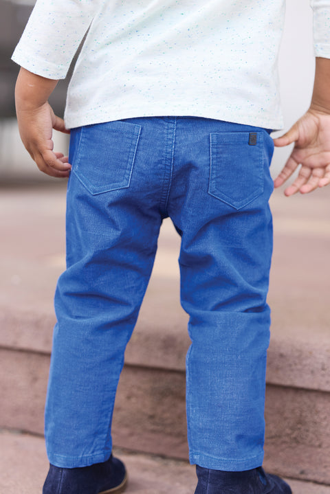 Pantalon - Bleu électrique en velours - Image principale