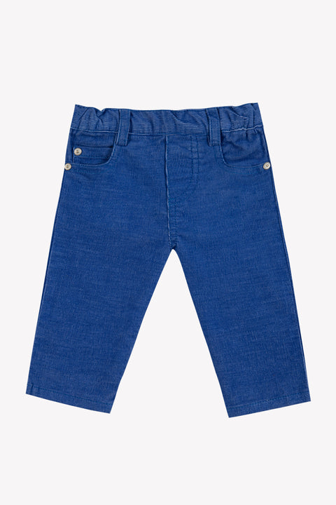 Pantalon - Azul eléctrico de terciopelo - Image principale