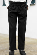 Pantalon - Noir en flanelle