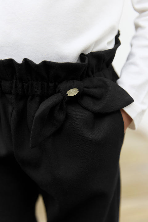 Pantalon - Noir en flanelle - Image principale