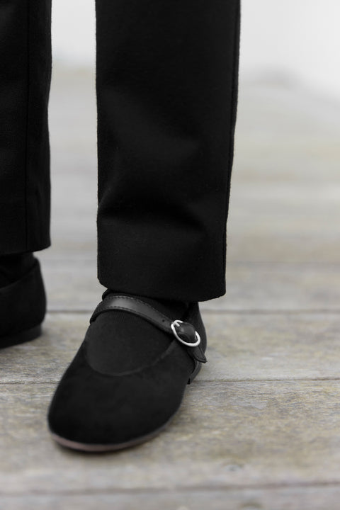 Pantalon - Noir en flanelle - Image principale