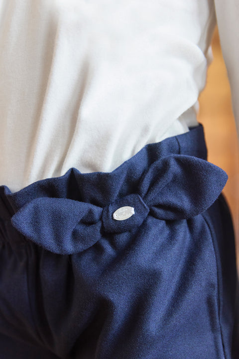 Pantalon - Marine en flanelle - Image principale