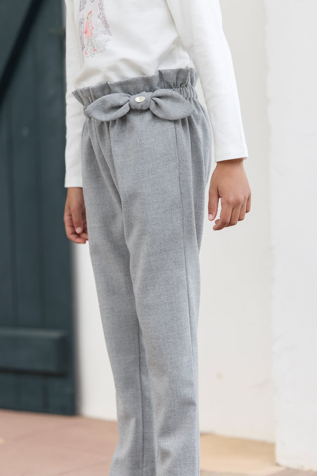 Pantalon - Gris chiné en flanelle - Image principale