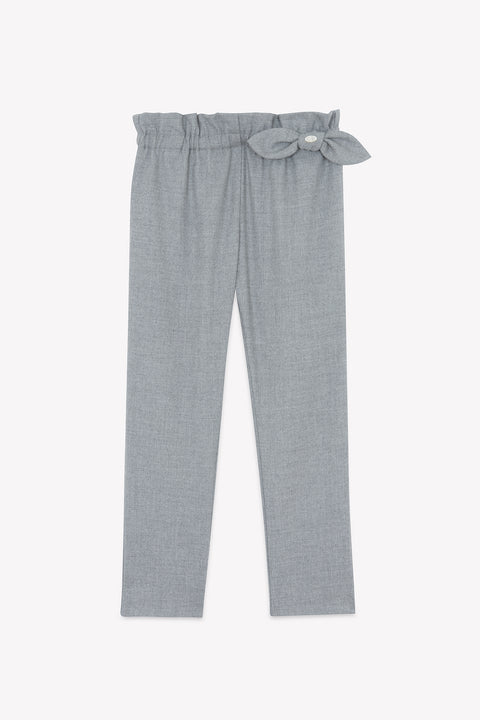 Pantalon - Gris chiné en flanelle - Image principale