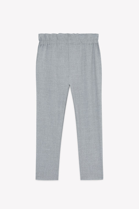 Pantalon - Gris chiné en flanelle - Image principale