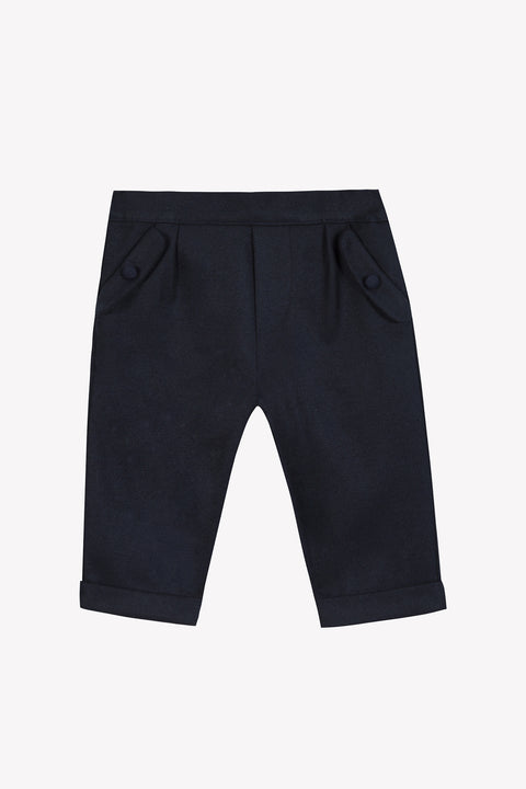 Pantalon - Marine en flanelle - Image principale