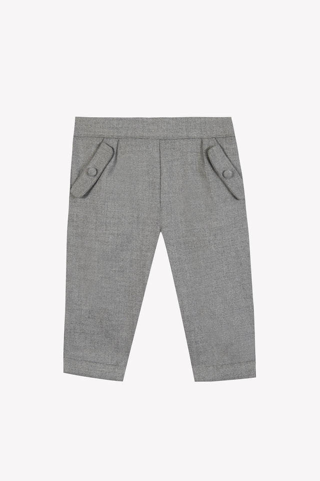 Pantalon - Gris chiné en flanelle - Image principale