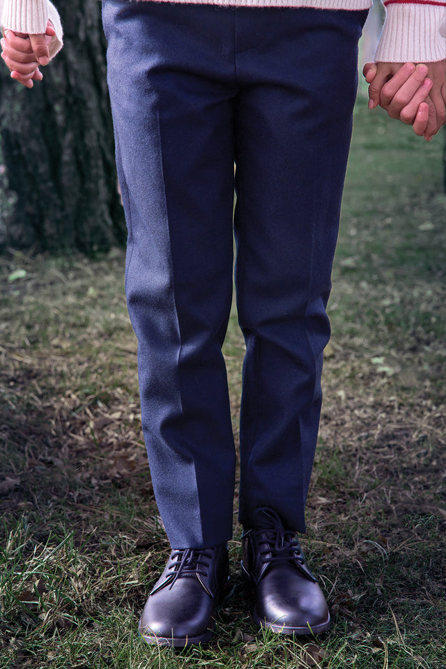 Pantalon - Marine en laine - Image principale
