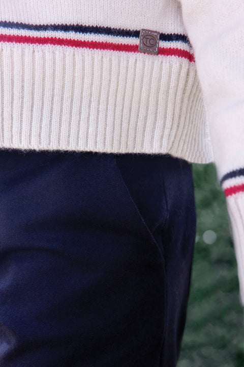 Pantalon - Marine en laine - Image principale