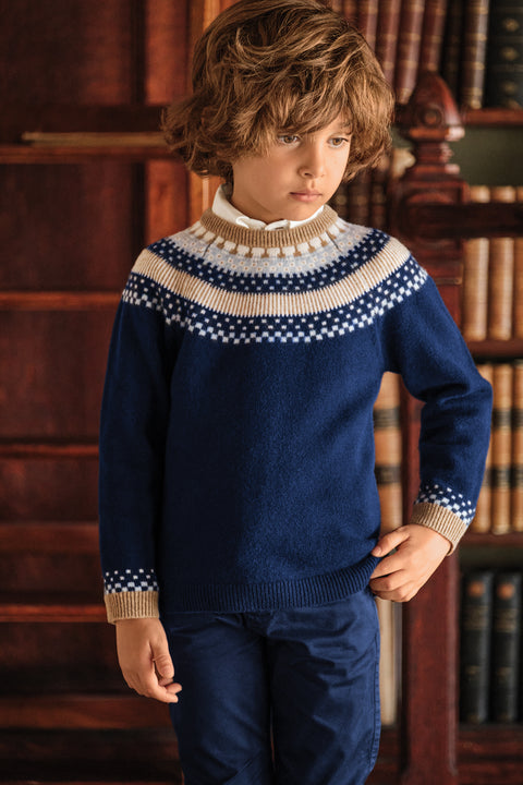 Pull - Marine motif jacquard - Image principale