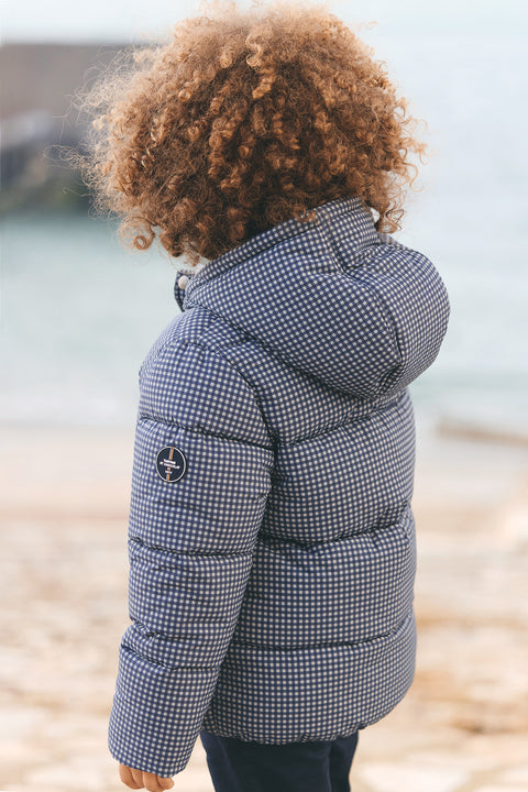 Down jacket - Navy Two-tone gingham - Image principale