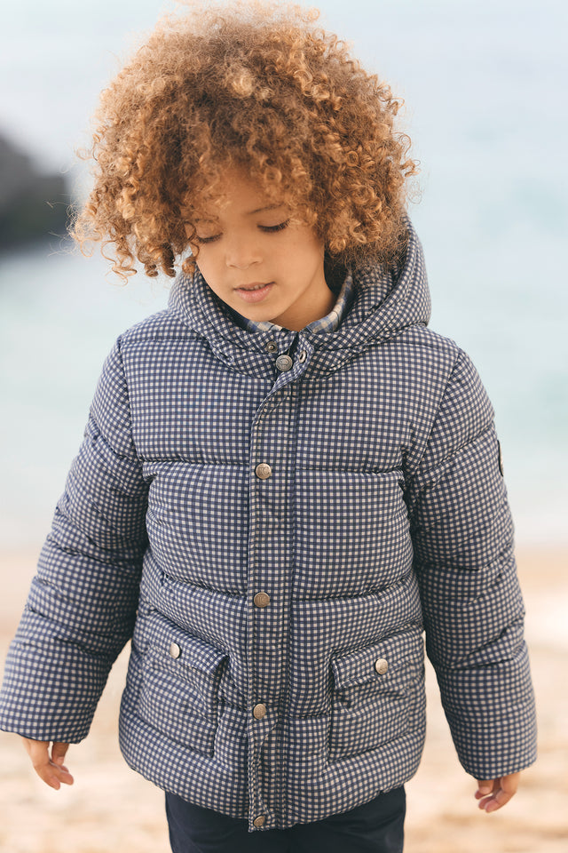Down jacket - Navy Two-tone gingham - Image principale
