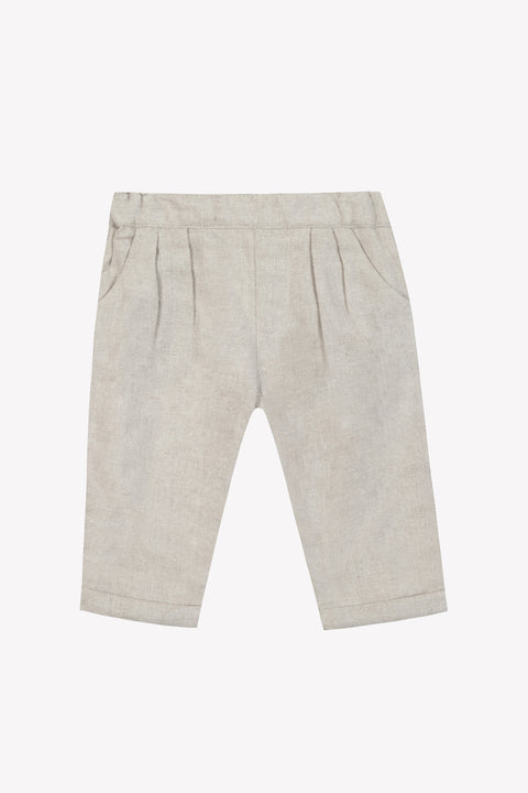 Pantalon - Greige chiné en flanelle - Image principale