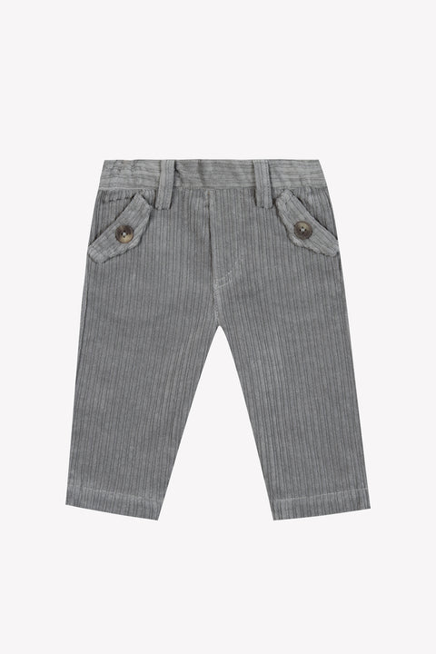 Pantalon - Gris en velours - Image principale